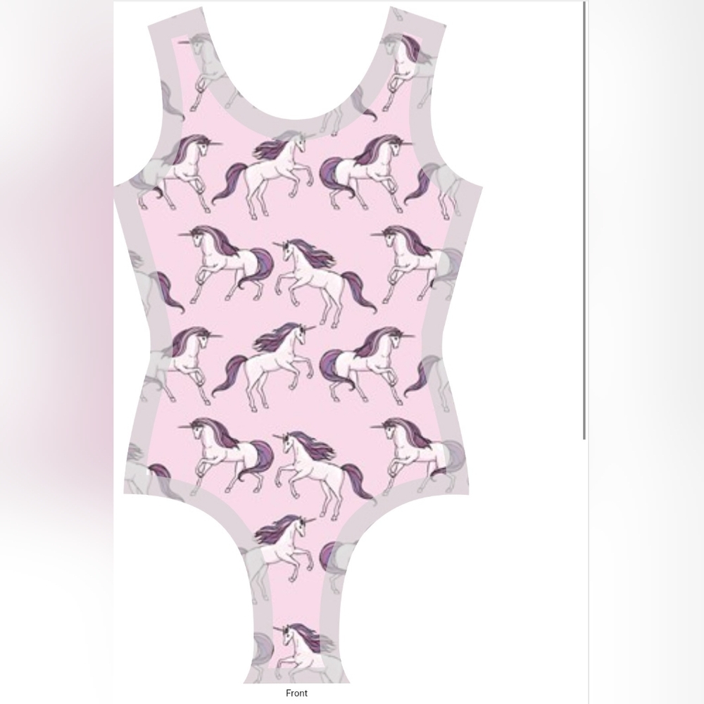 Lilac Unicorn Swimsuit, Plus Size 2X